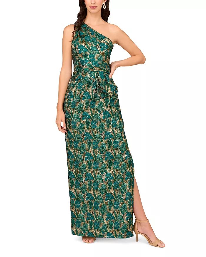 Aidan Mattox Jacquard One Shoulder Sheath Gown Back to results -  Women - Bloomingdale's | Bloomingdale's (US)