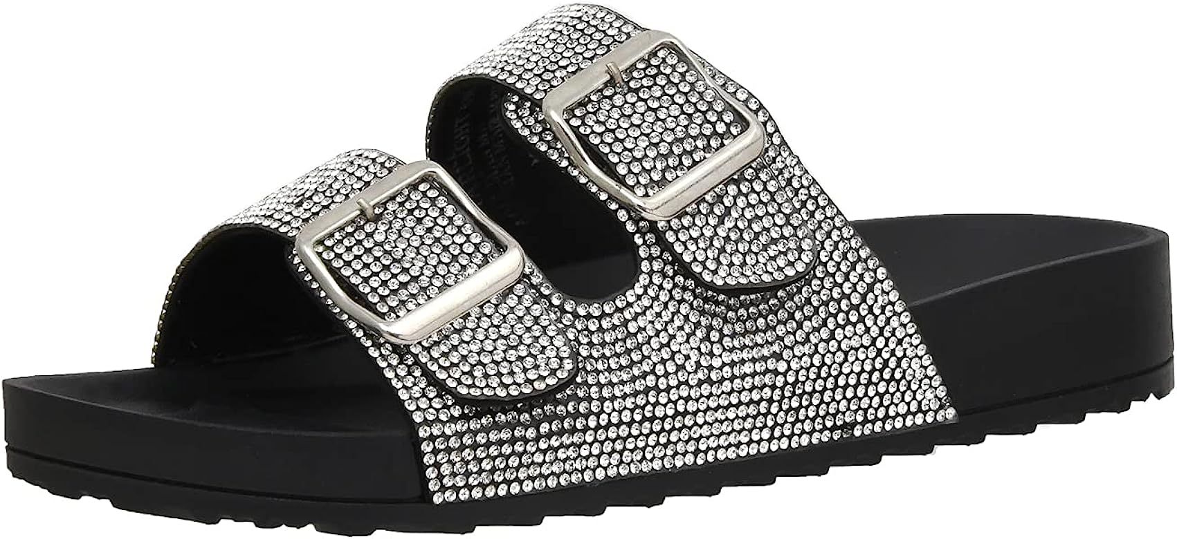 Amazon.com | Dunes Women's Starlight rhinestone slide sandal, Black 8 | Slides | Amazon (US)