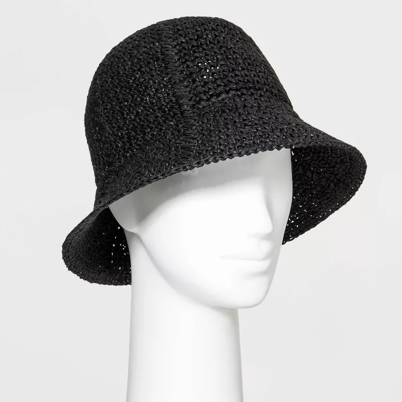 Women's Straw Bucket Hat - Universal Thread™ Black | Target