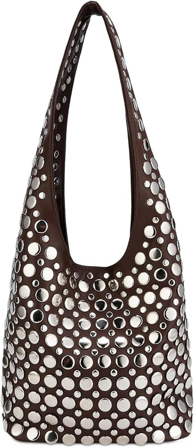 Studded Y2K Purses for Women Punk PU Leather Shoulder Hobo Bags Trendy Underarm Tote Handbags | Amazon (US)