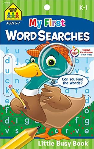 School Zone - My First Word Searches Workbook - Ages 5 to 7, Kindergarten to 1st Grade, Activity Pad | Amazon (US)
