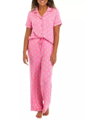 Crown & Ivy™ Printed Scallop Trim Pajama Set | Belk