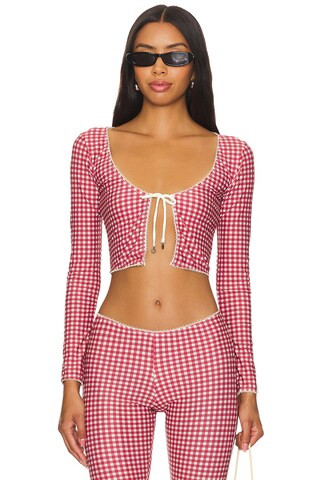Jaded London Cardigan With Picot Trim in Red Gingham from Revolve.com | Revolve Clothing (Global)