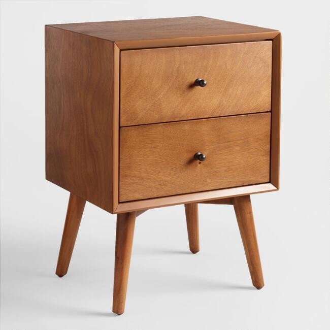 Acorn Wood Brewton Nightstand with Drawers | World Market
