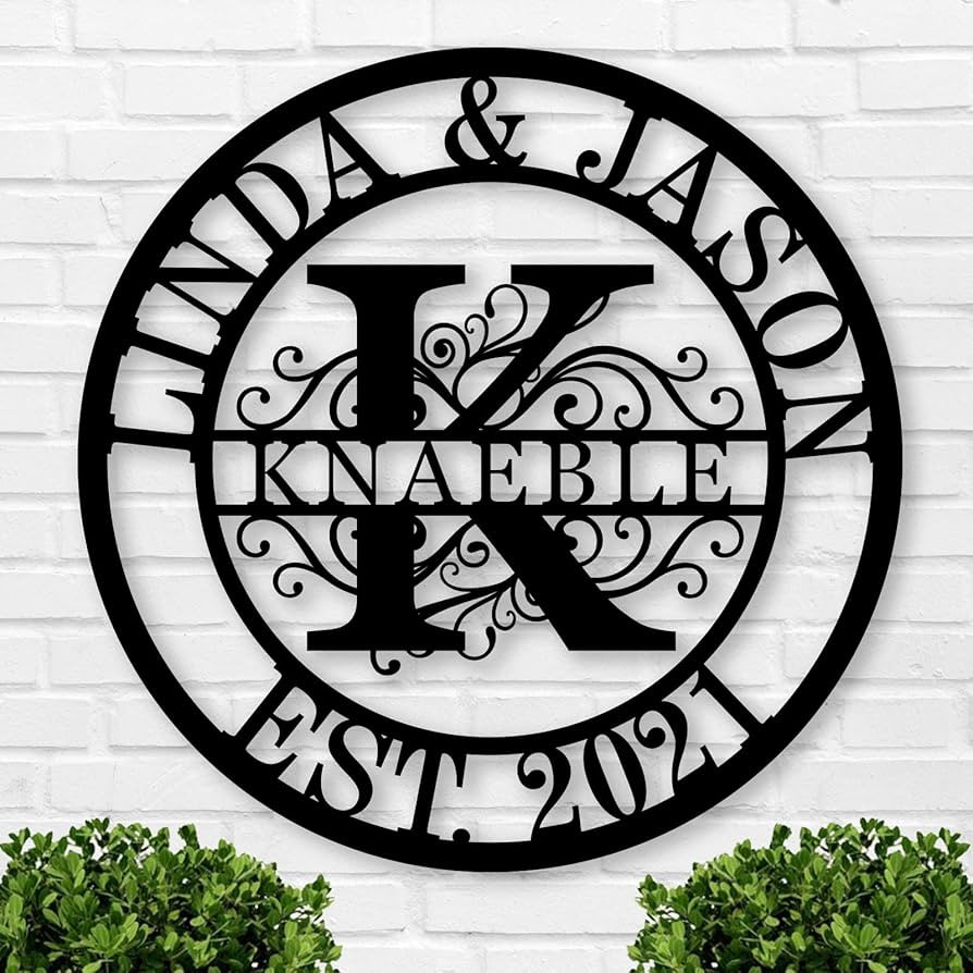 Personalized Family Name Sign Custom Last Name Metal Sign Personalized wedding gifts Monogram gif... | Amazon (US)