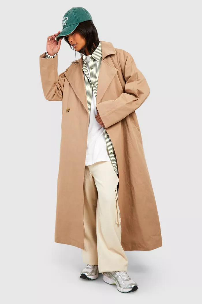 Oversized Raglan Sleeve Trench Coat | boohoo (US & Canada)