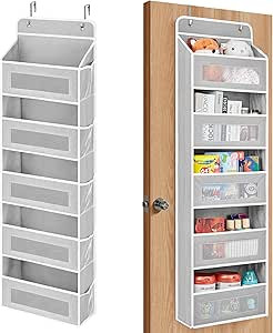 JARLINK Over The Door Organizer, 5 Shelf Door Hanging Organizer with 5 Large Pockets, 44 lbs Weig... | Amazon (US)