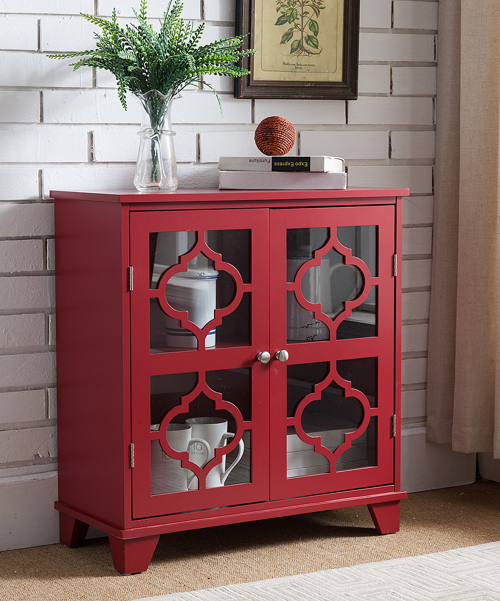 Pilaster Designs Cabinets Red - Red Quatrefoil Accent Console Table | Zulily