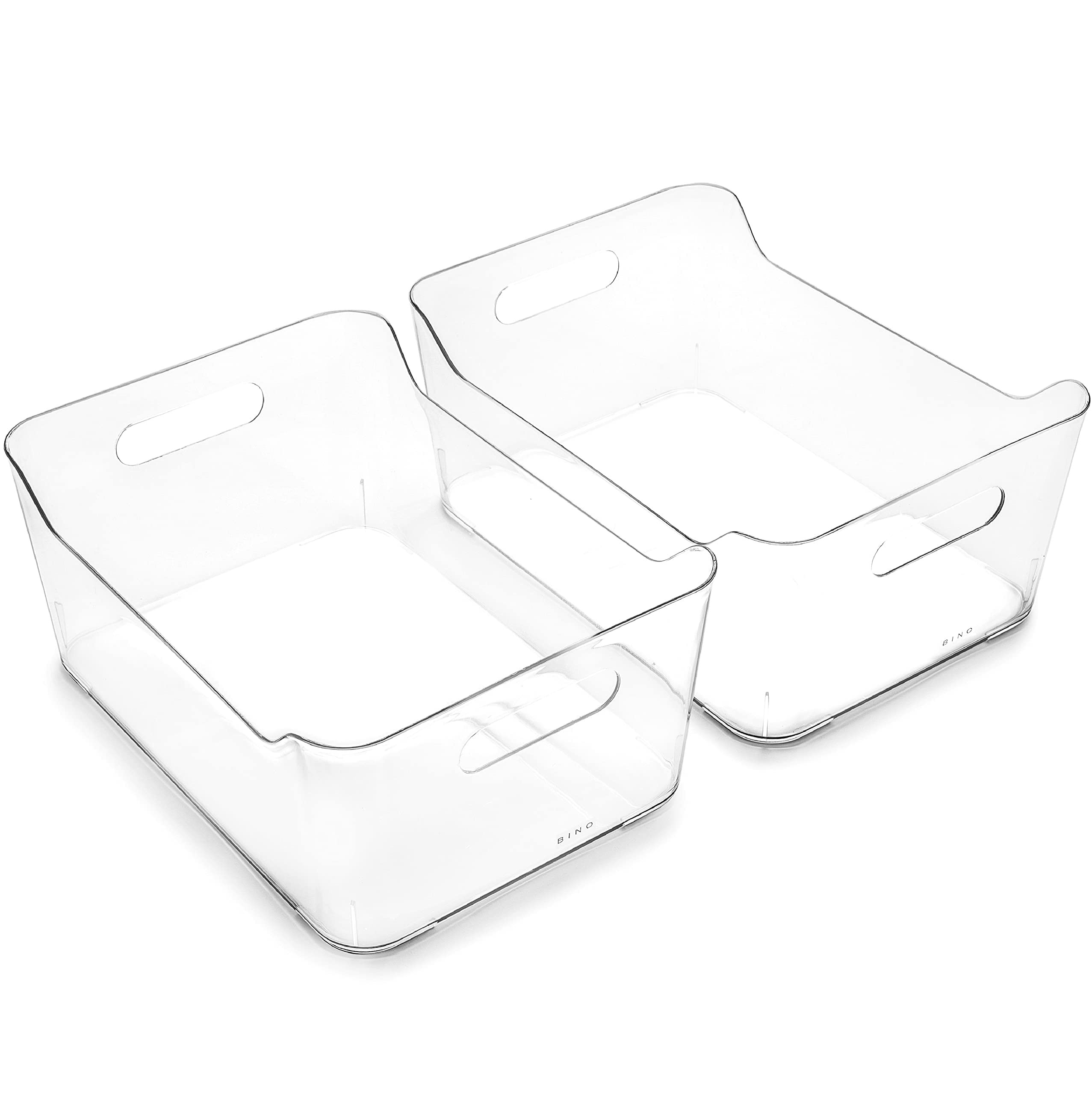 BINO | Plastic Storage Bins, Large - 2 Pack, Clear | THE SOHO COLLECTION | Pantry Organizers and ... | Amazon (US)