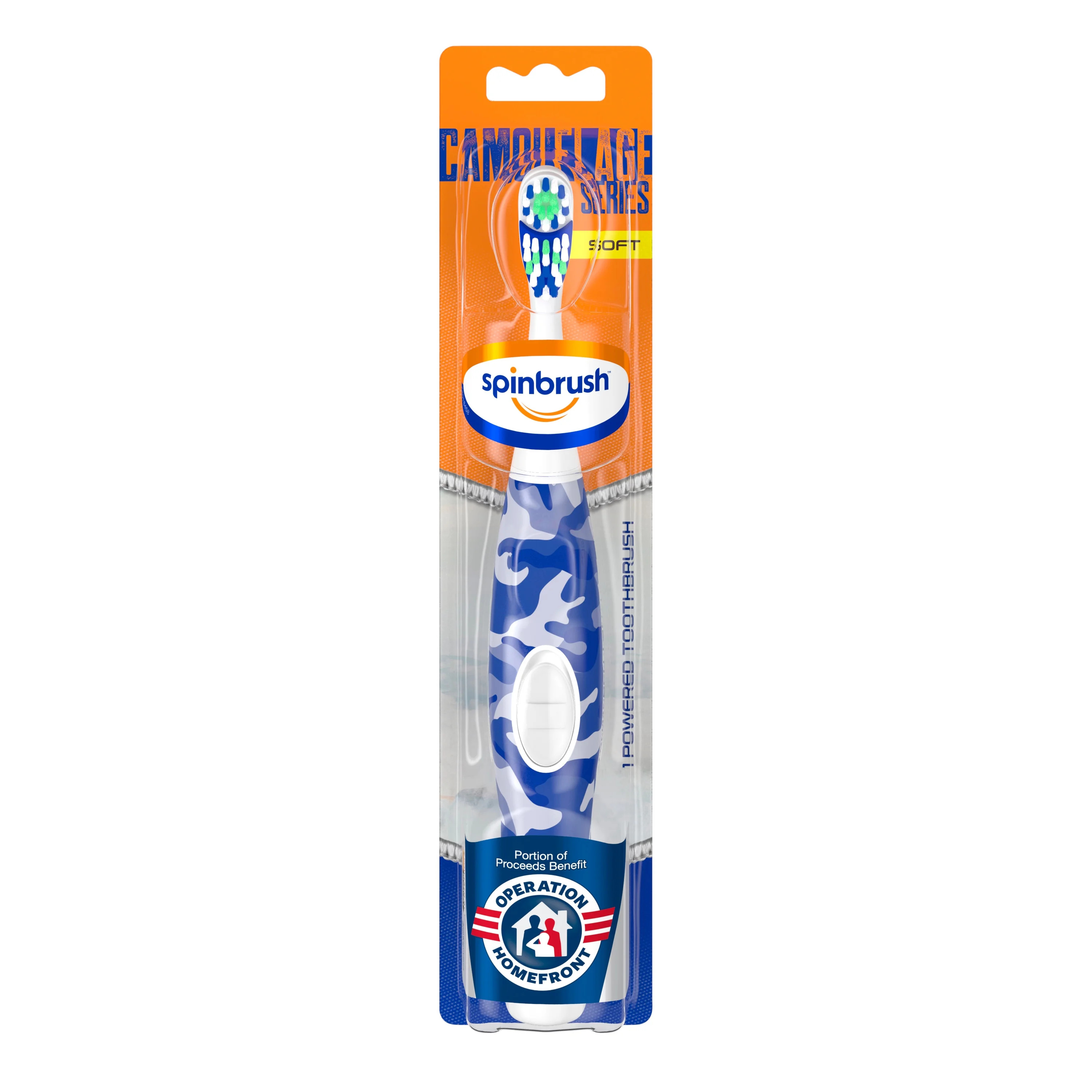 Camouflage Series Spinbrush, Soft, Electric Battery Toothbrush, 1 ct, Color May Vary | Walmart (US)