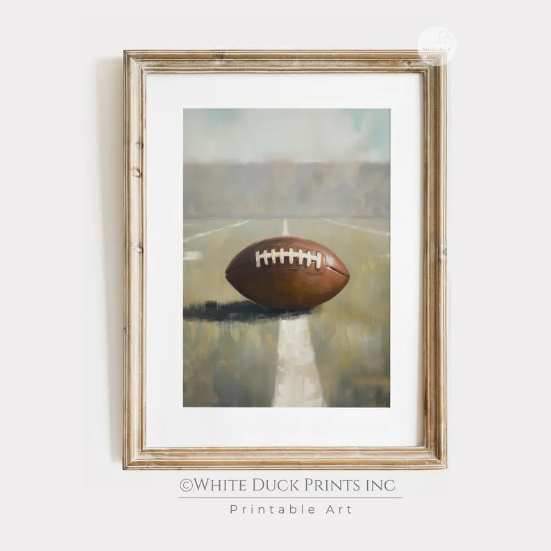 Vintage Football Print Boys Room Sports Nursery Wall Art Football Poster Printable Sports Decor f... | Etsy (US)