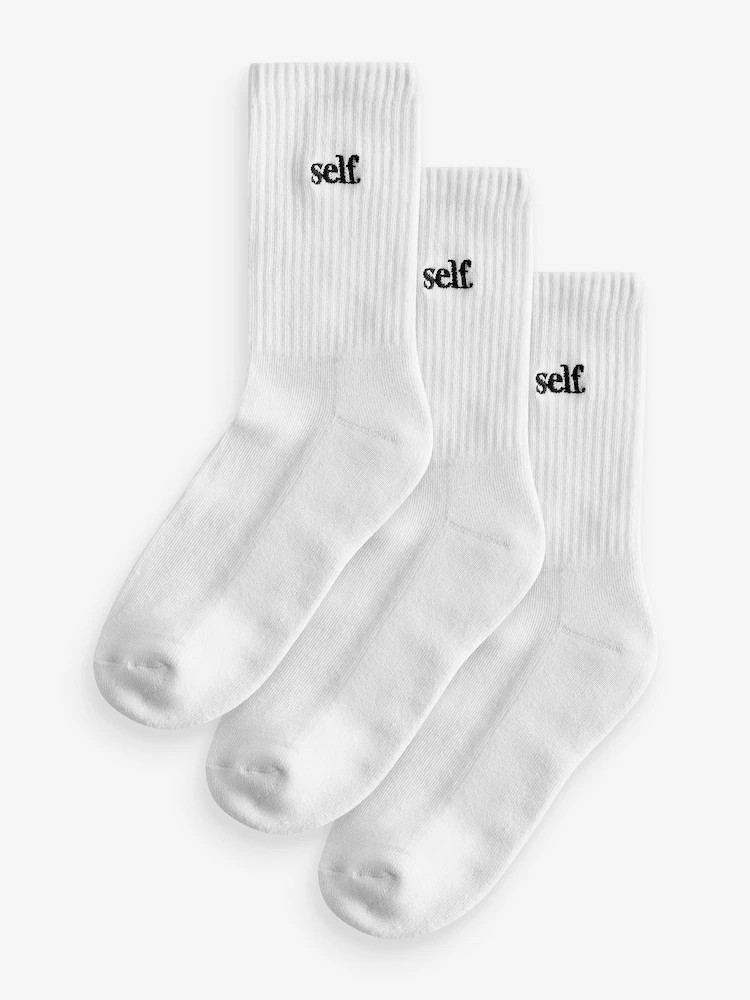Wei\u00df - self. Lounge-S\u00f6ckchen mit gepolsterter Sohle, 3er-Pack | Next EU