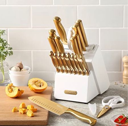McCook® MC69G Kitchen Knife Sets,20 Pieces Luxury Golden Titanium Knives Block Set with Built-in Sharpener! Great gift idea and amazing reviews! 

#LTKHoliday #LTKSeasonal #LTKstyletip