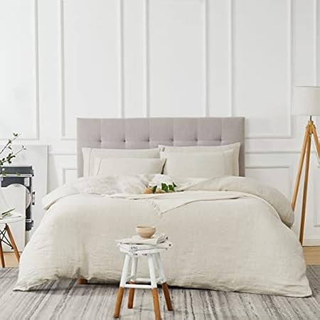 DAPU Cotton Linen Blend Duvet Cover Set, 55% French Linen and 45 Long-Staple Cotton, Breathable and  | Amazon (US)