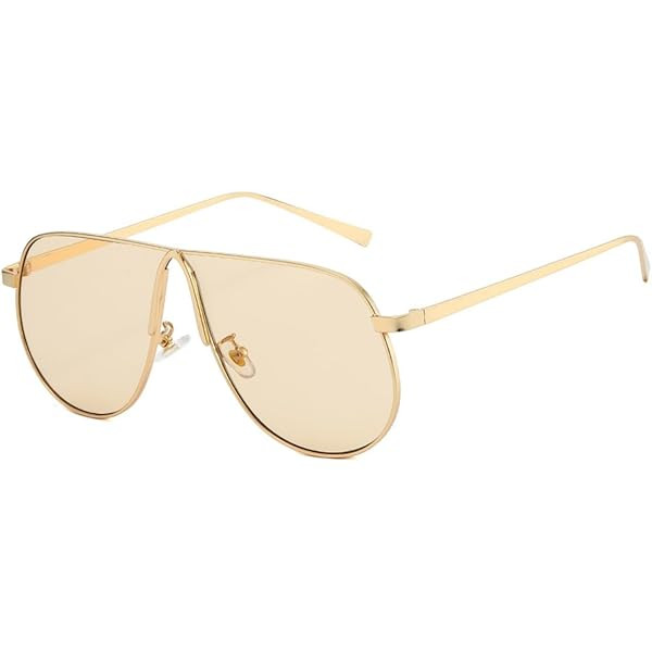 SODQW Oversized Aviator Sunglasses for Women Men Trendy Gold Metal Sun Glasses for Fishing Driving with UV Protection | Amazon (US)
