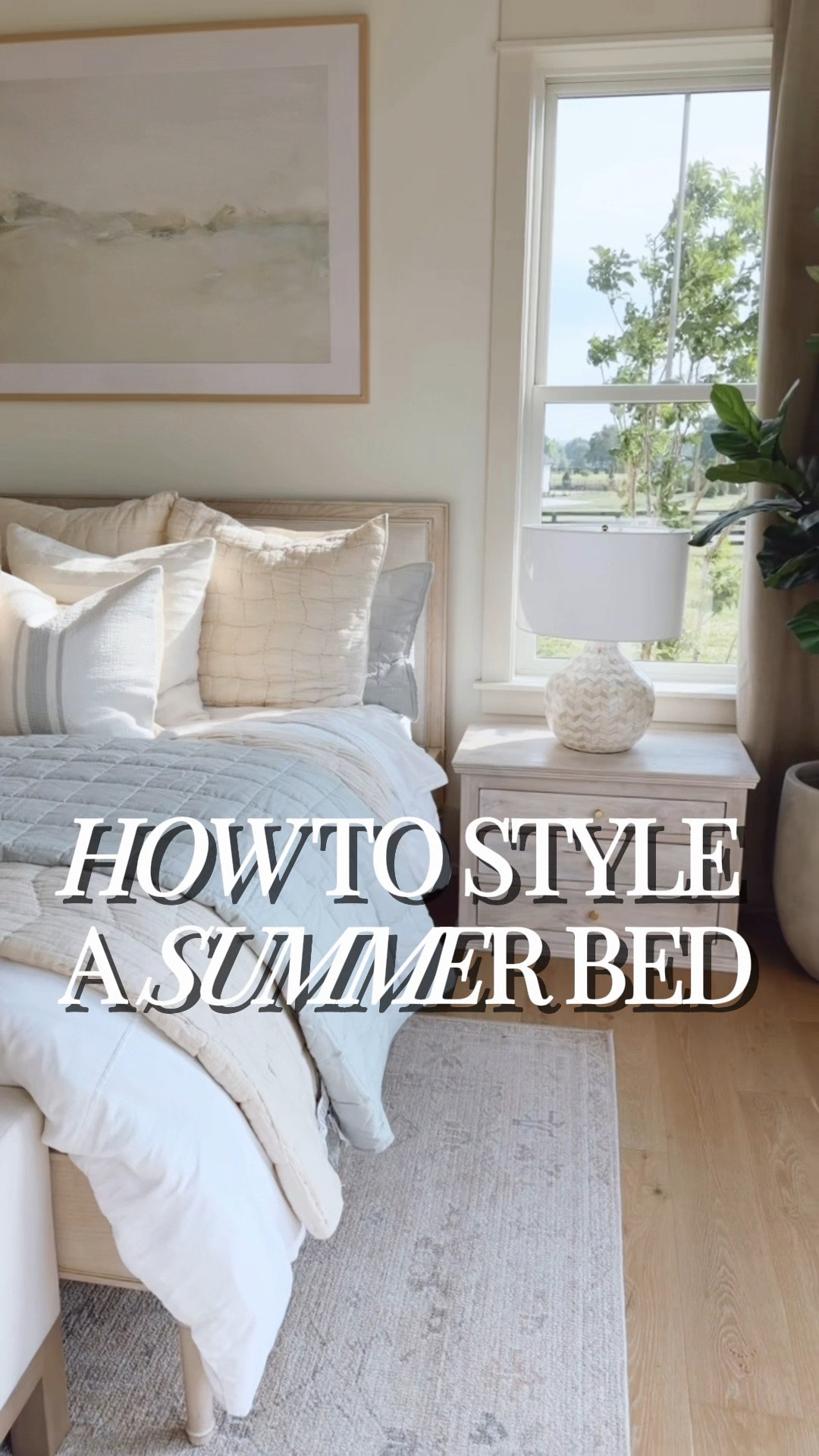 Create a light, airy bed for summer with crisp neutrals, then simply swap the quilt for a richer color in fall or winter to give the whole room a cozy seasonal refresh—no need to replace everything.

#LTKOver40 #LTKHome #LTKSeasonal