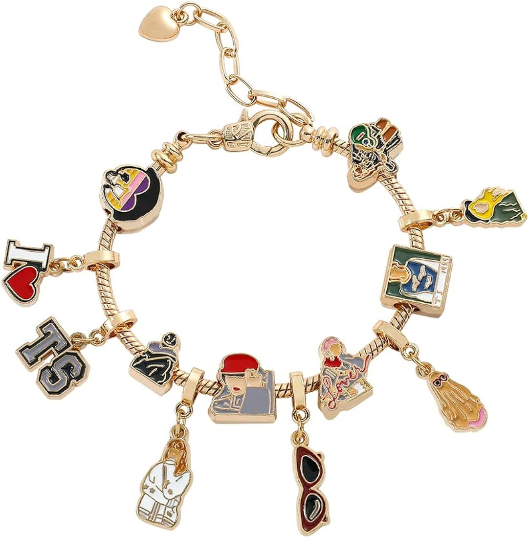 Gold Singer Bracelet with Singer Theme Pedants Inspired Music Lover Fans Gifts Taylor Merch Jewel... | Amazon (US)