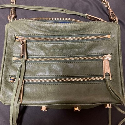 Rebecca Minkoff Green Shoulder Bag Clutch Detachable Chain Used | eBay AU