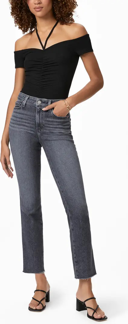 Cindy Raw Hem High Waist Ankle Straight Leg Jeans | Nordstrom