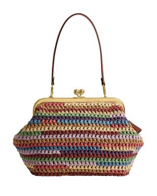 Kisslock 27 Frame Shoulder Raffia Bag in Multi | Bloomingdale's (US)