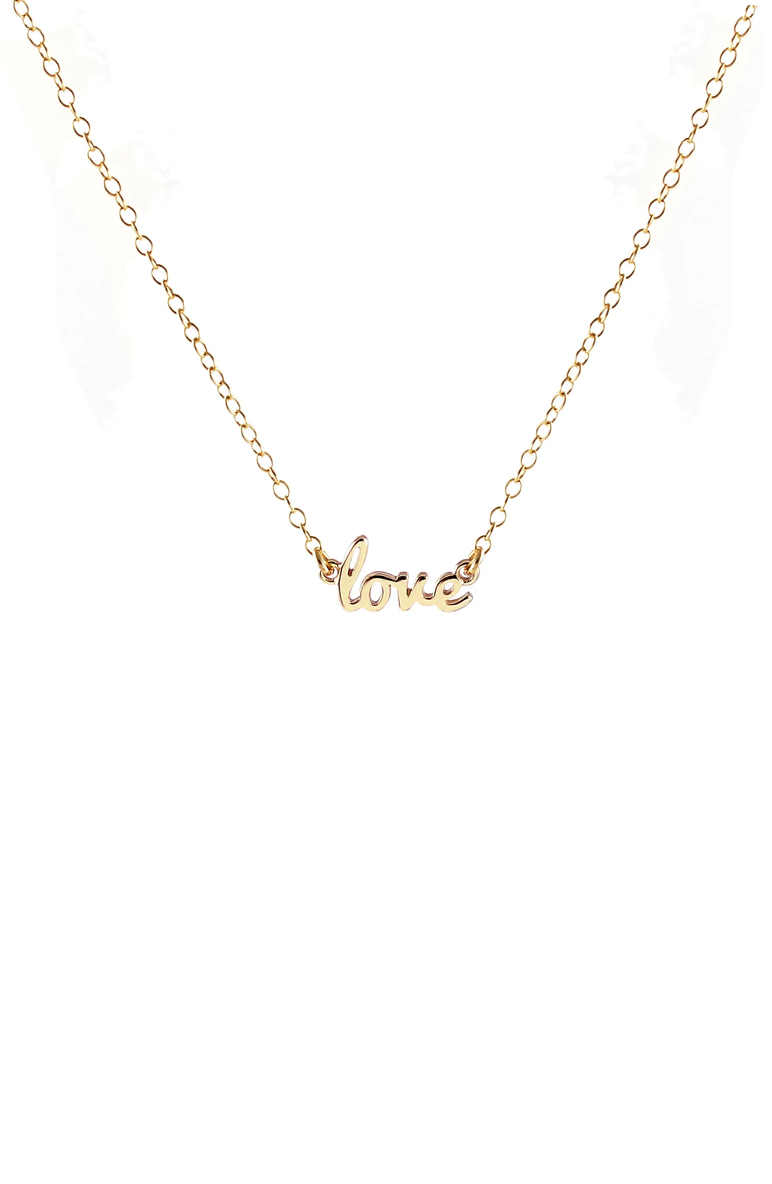 Kris Nations Love Script Necklace | Nordstrom