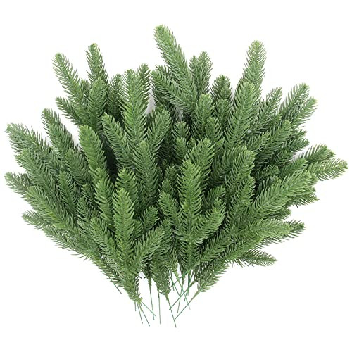 Hananona 50 Pcs Artificial Pine Branches Green Plants Pine Needles DIY Accessories for Garland Wr... | Amazon (US)