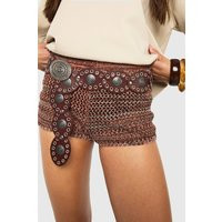 boohoo Dames Western Disc Belt | Chocolate | Boohoo.com (NL)