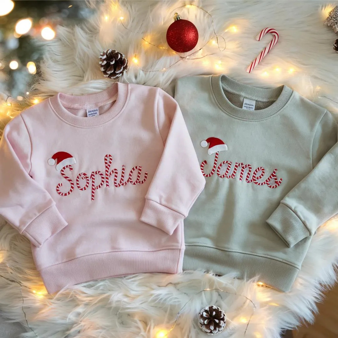 Personalized Kid Christmas Sweatshirt, Boy and Girl Name Toddler, Custom Xmas Crewneck, Cute Holi... | Etsy (US)