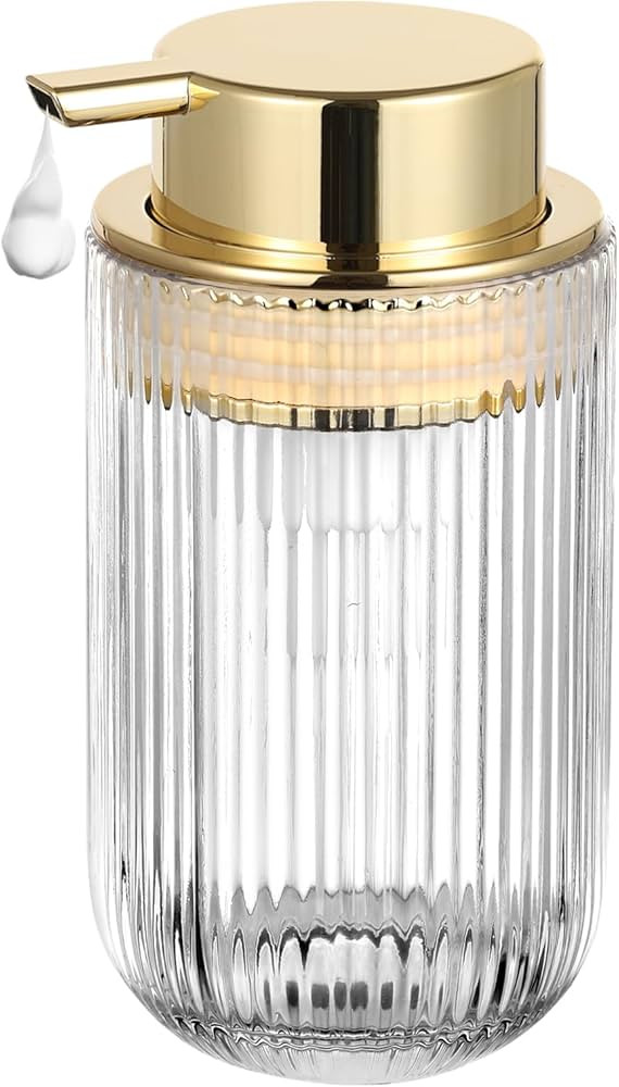 Glass Foaming Soap Dispenser with Gold Pump, Foam Hand Soap Dispenser for Bathroom, Kitchen, Mode... | Amazon (US)