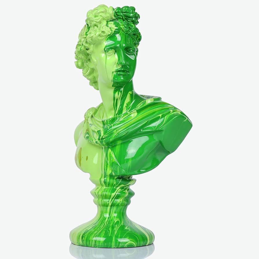 David Bust Statue, Green David Academic Decor, Green Home Decor Greek Bust Sculpture for Office R... | Amazon (US)