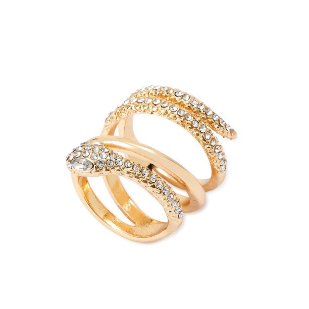 Sofia Jewelry by Sofia Vergara Women's Gold and Clear Pavé Snake Ring - Walmart.com | Walmart (US)