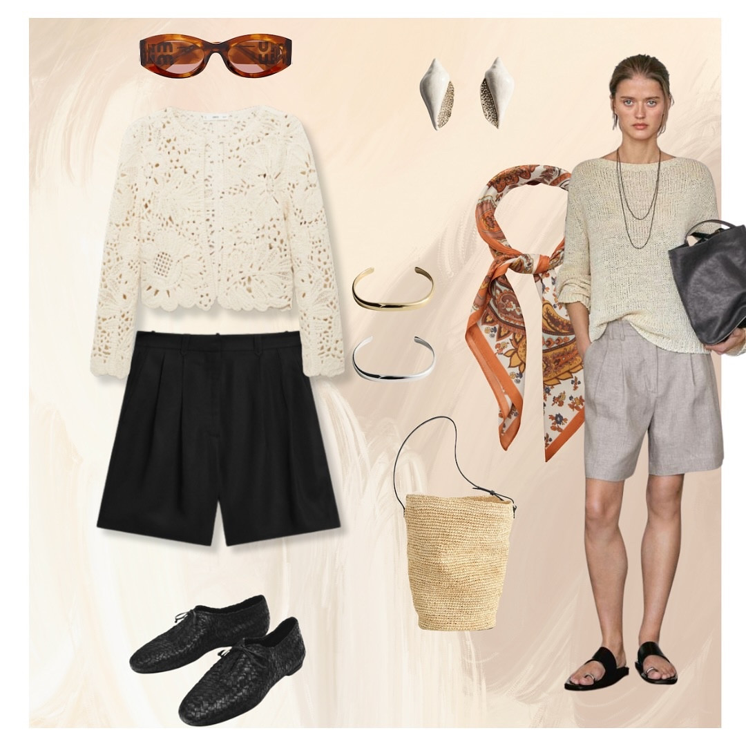 3 Ways to Wear Bermuda Shorts:⁠
⁠
1. Boho - I like to offset the ‘seriousness’ of my black tailored Bermuda shorts from Massimo Dutti by styling them with pieces that feel more relaxed.⁠
⁠
2. Minimal - When in doubt, I always go for an oversized shirt, undo a few buttons, showing a bit of midriff, leather flip flops and it’s the perfect laid back and minimal look to elevate these shorts. ⁠
⁠
3. Office - Yes, you can wear shorts to the office. Just keep it sharp: closed-toe shoes and elevated accessories do the trick.⁠
⁠
#workwearlooks #styletips #stylingtricks #howtostyle #reallifestyle #stylehacks #over30sfashion #outfitideas #easyoutfitideas #discoveringyourstyle #shopyourwardrobe #nothingtowear #hotweatherlooks #howtowearshorts #bermudashorts