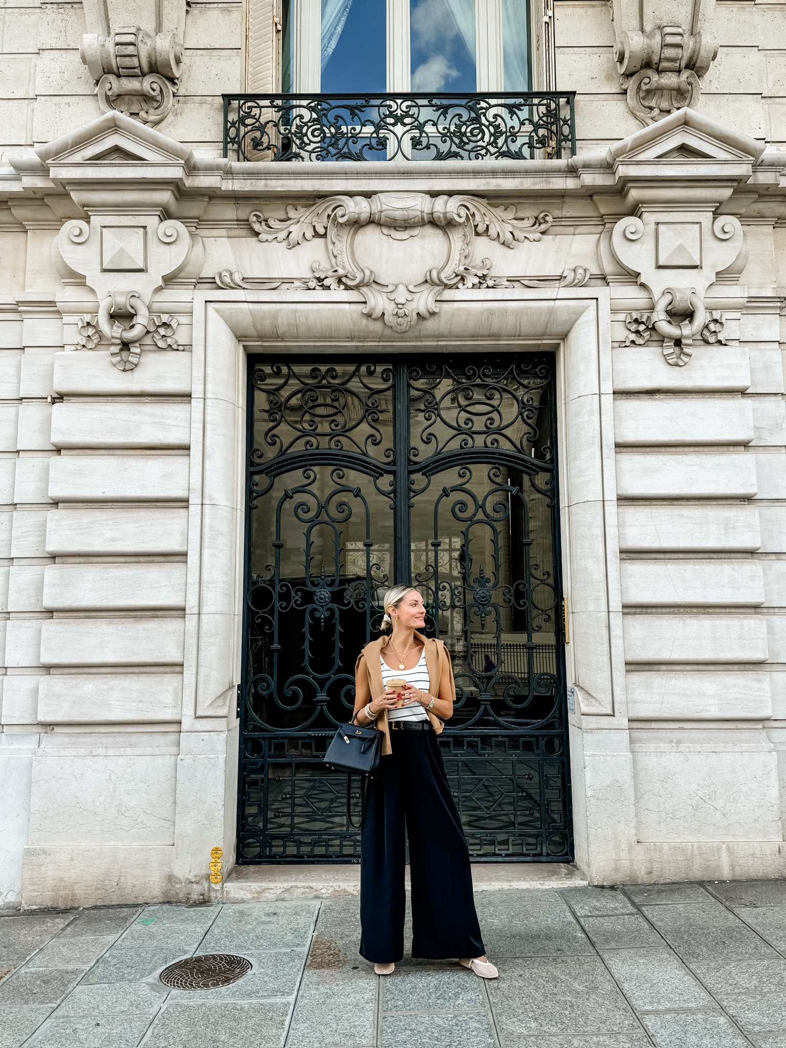 I wore this out in Paris, but this is also something you could wear to work! Wearing XS! 

Loverly Grey, Paris outfits, fall outfits, fall looks, Europe outfits, wide leg pants, black pants, cardigan, mesh ballet flats, ballet flats 

#LTKWorkwear #LTKSeasonal #LTKStyleTip