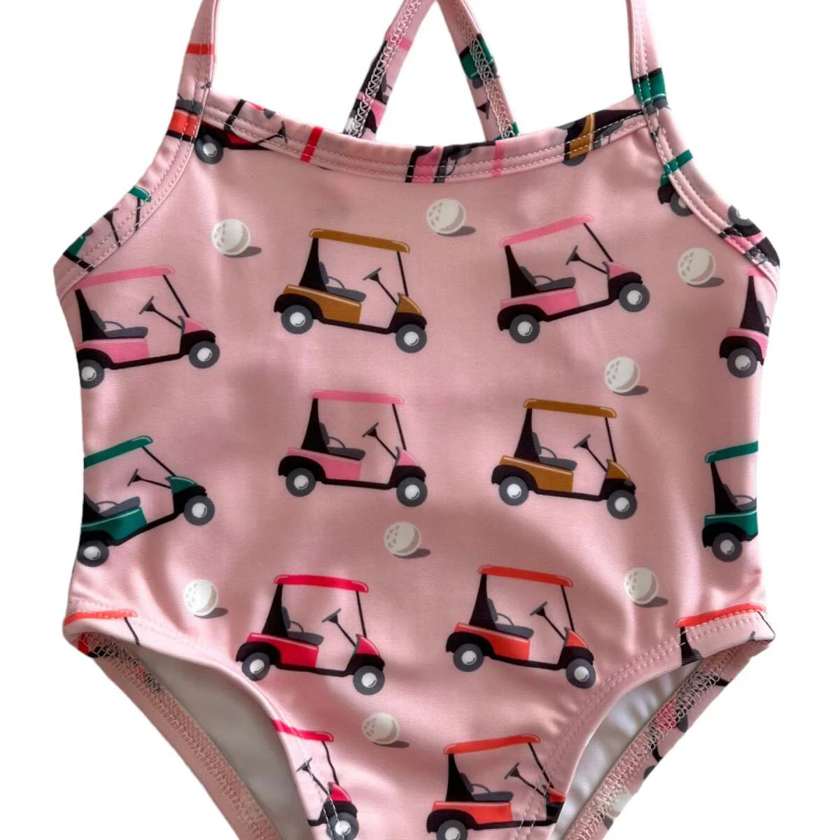 Pink Golf Cart / Marina Swimsuit / UPF 50+ | SpearmintLOVE