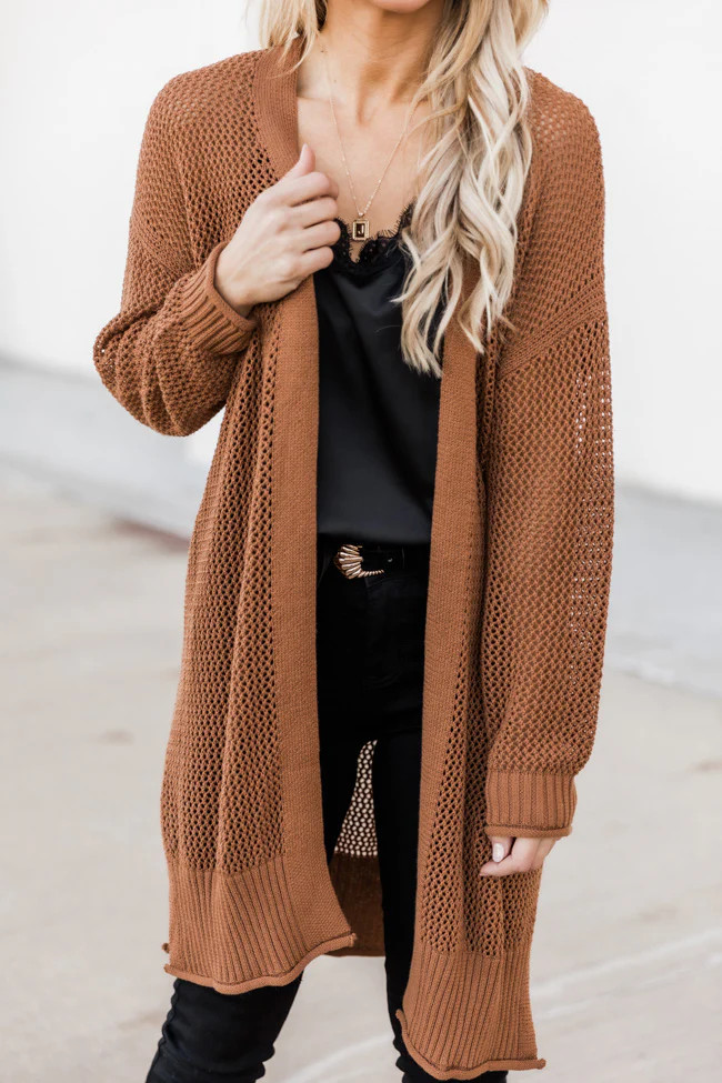 Memorable Moment Brown Cardigan FINAL SALE | The Pink Lily Boutique