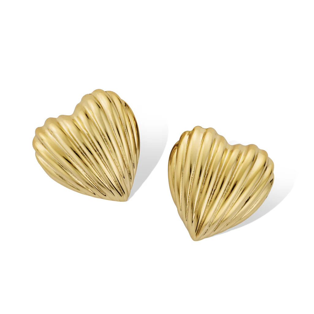 Gold Heart Studs | Rosie Fortescue Jewellery