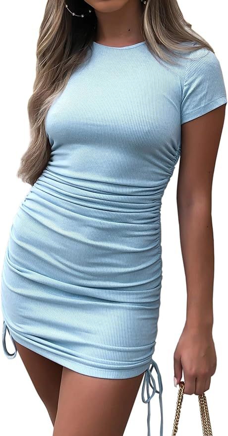 Sarwoldey Tank Dresses for Women Summer Black Casual Bodycon Mini Dress | Amazon (US)