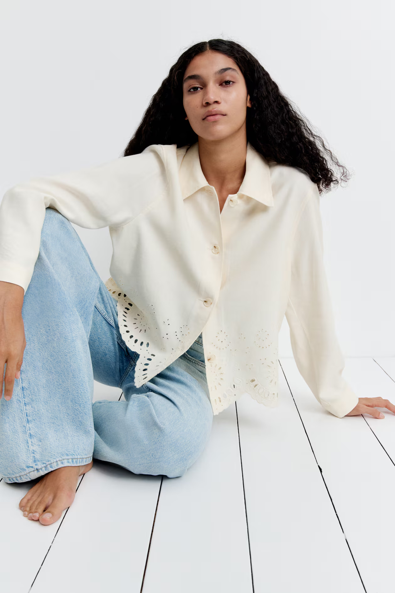 Linen-blend shirt jacket | H&M (UK, MY, IN, SG, PH, TW, HK)