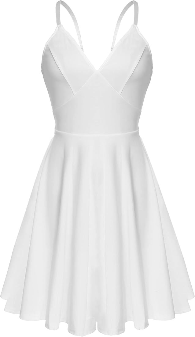 ELESOL Women Summer Dress Casual Sundresses Sexy Deep V-Neck Adjustable Spaghetti Strap Swing Dre... | Amazon (US)