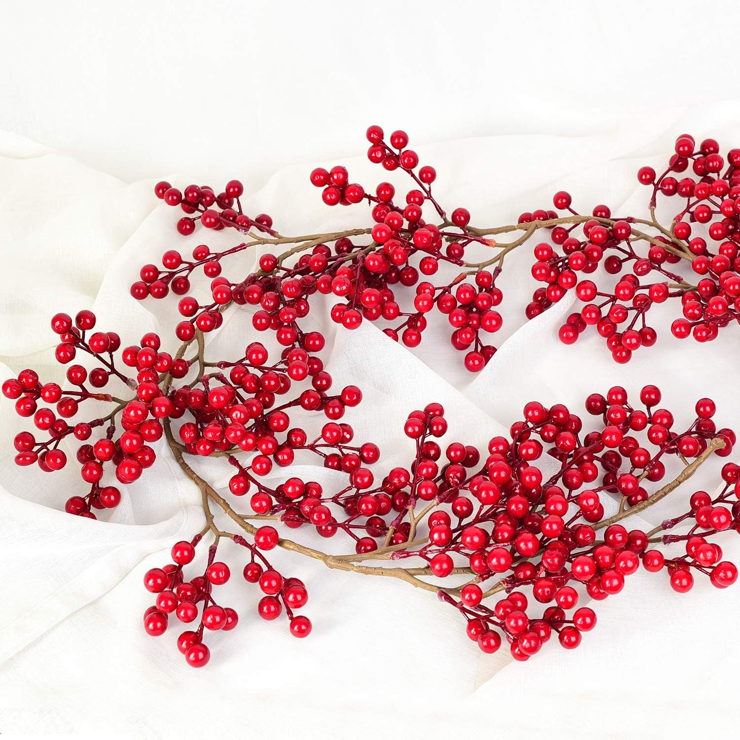 DearHouse 6FT Red Berry Garland, Flexible Artificial Red and Burgundy Berry Garland for Indoor Ou... | Amazon (US)