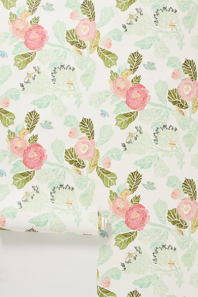 Anthropologie Watercolor Flora Wallpaper | Anthropologie (US)
