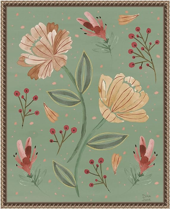 Amanti Art Framed Canvas Wall Art 20x16 Floralscape V Green by Dina June, Framed Wall Art Canvas,... | Amazon (US)