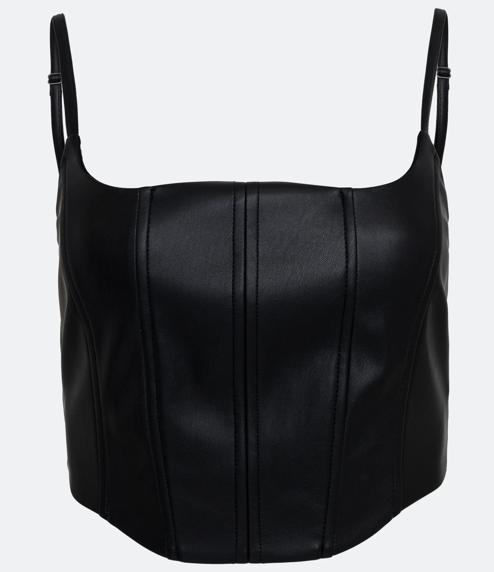Blusa Cropped Corsetada em Material Sintético Preto - Lojas Renner | Renner (BR)