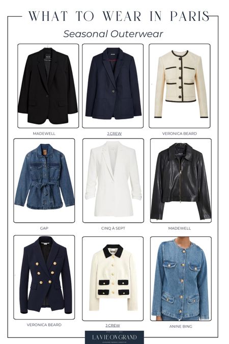 What To Pack For Paris 
Seasonal Outerwear 
Travel Capsule 
Blazer
Leather Jacket 
Denim Jacket 

#LTKstyletip #LTKover40 #LTKtravel