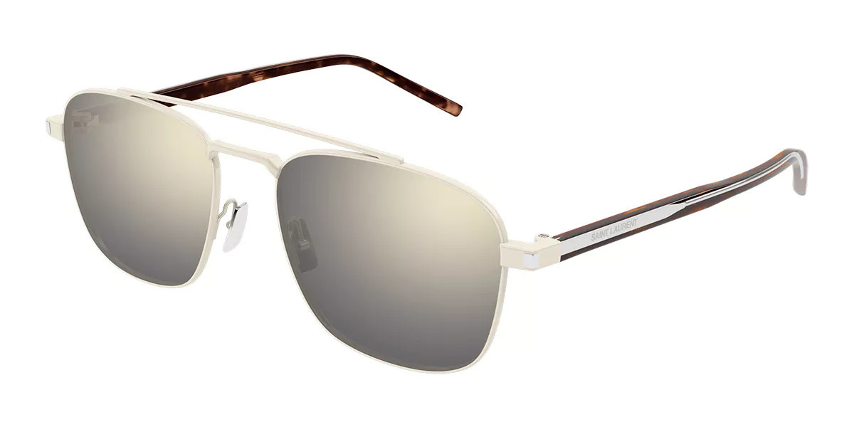 Saint Laurent SL 665 Aasialainen sovitus 005 Miesten Aurinkolasit Valkoinen | SmartBuyGlasses Global