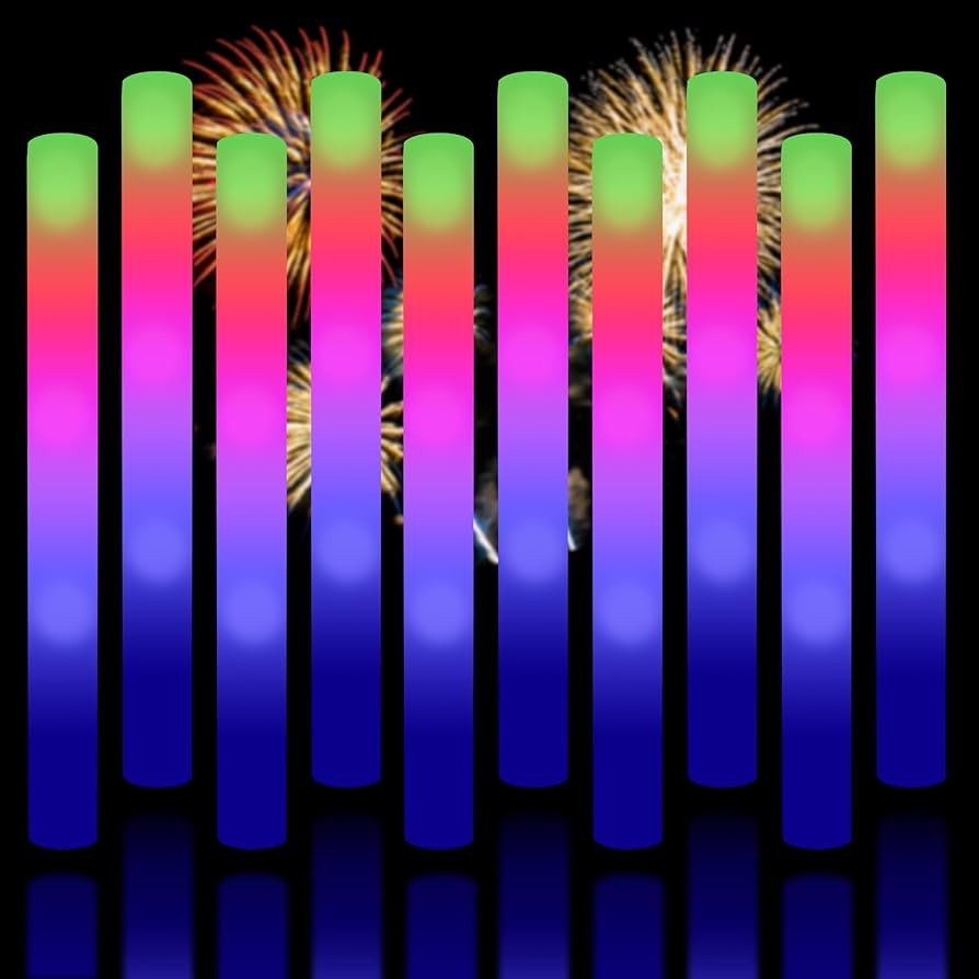 Super Z Outlet Upgraded Light up Foam Sticks, 3 Modes Colorful Flashing LED Strobe Stick for Part... | Amazon (US)