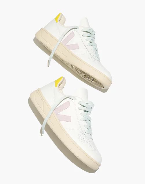Madewell x Veja™ Leather and Suede V-10 Sneakers in Pastel Neon Colorblock | Madewell