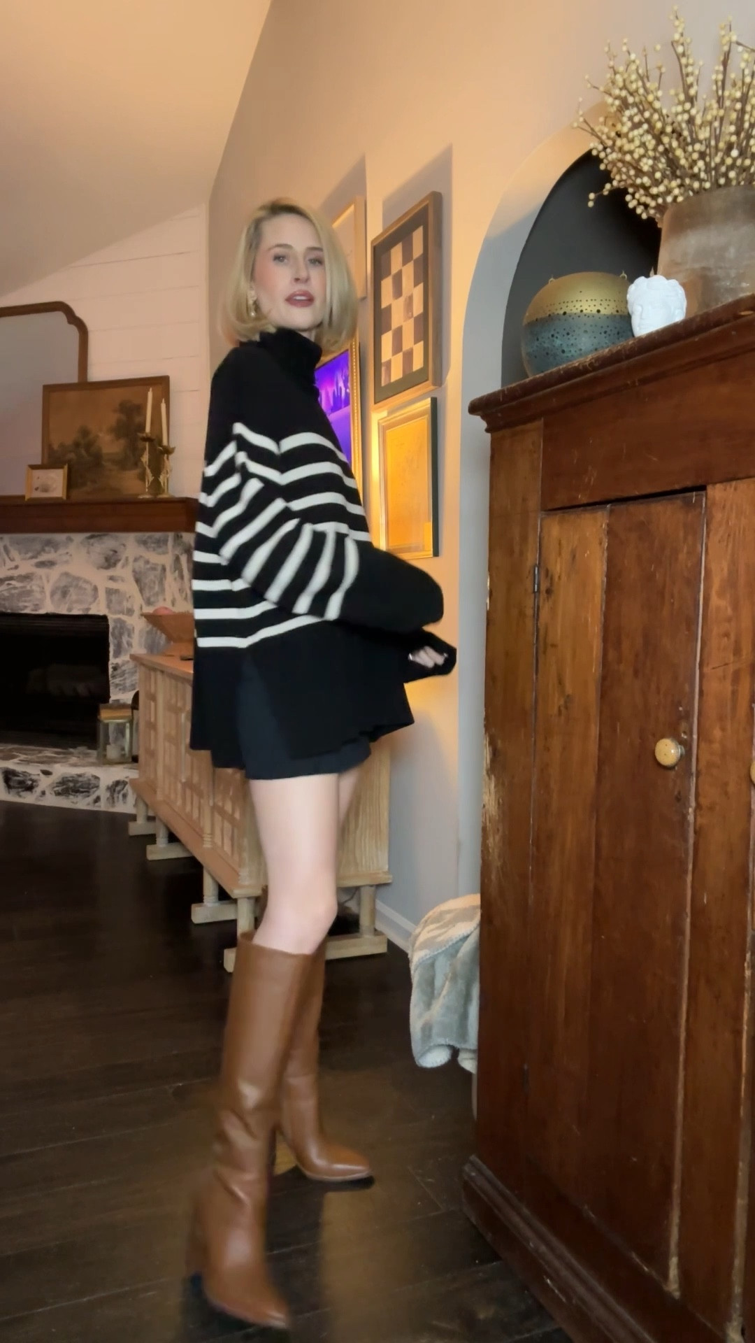 Third option from last night 

Skort | TikTok outfit | spring outfit | transitional outfit | striped sweater | mini skirt | leather boots | Marc fisher boots | knee high boots 

#LTKShoeCrush #LTKWatchNow #LTKFindsUnder100