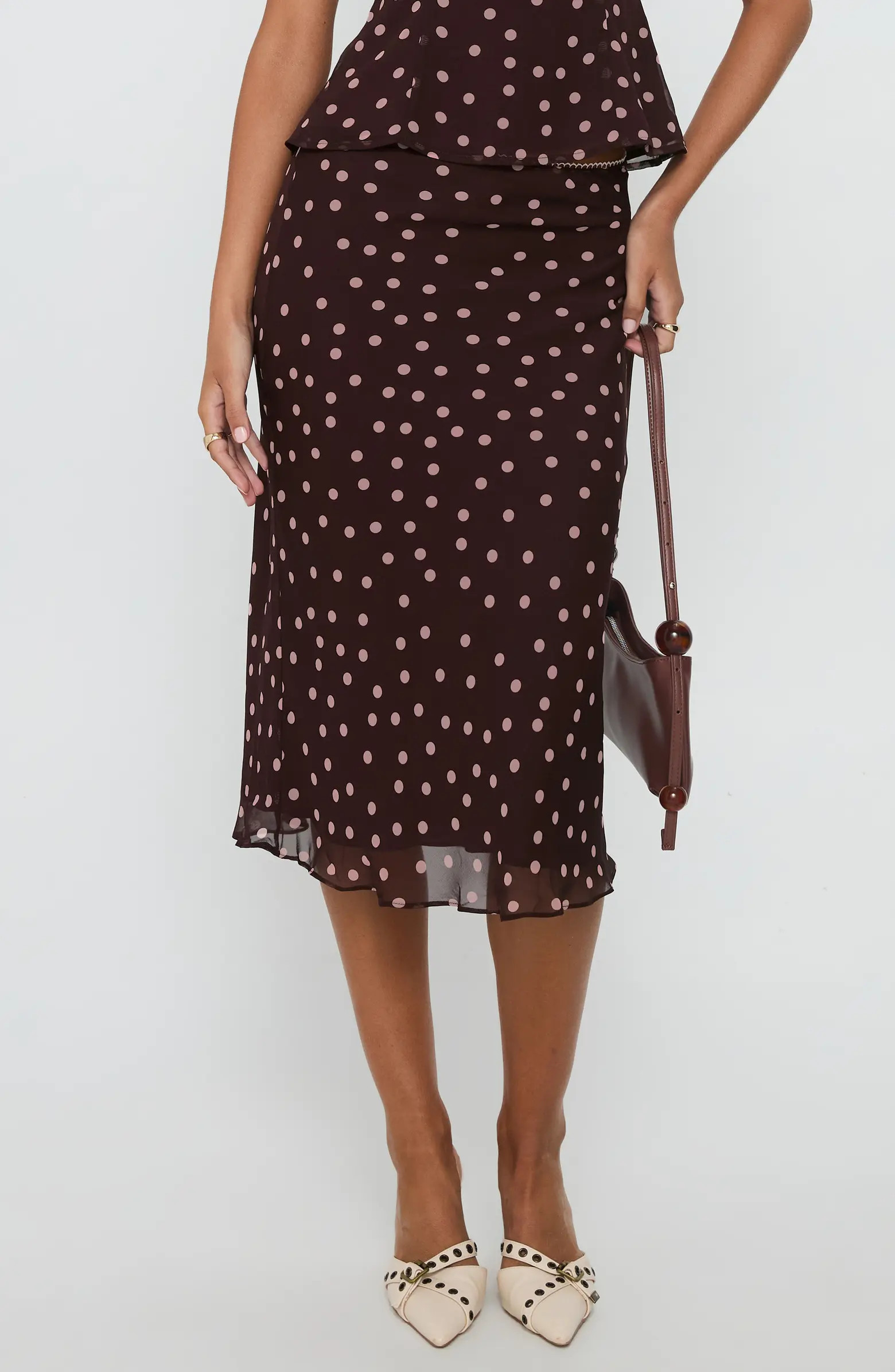 Sydni Dot Bias Cut Midi Skirt | Nordstrom