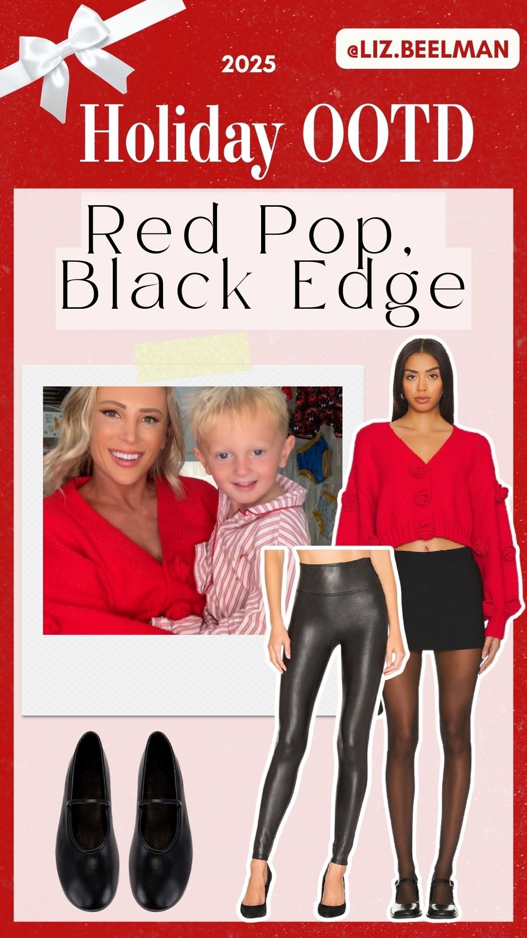 HOLIDAY OOTD: Red Pop, Black Edge 